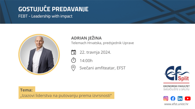 Gostujuće predavanje: „Izazovi liderstva na putovanju prema izvrsnosti“