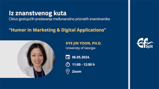 Gostujuće predavanje: "Humor in Marketing & Digital Applications" (06.05.,11:00, Zoom)