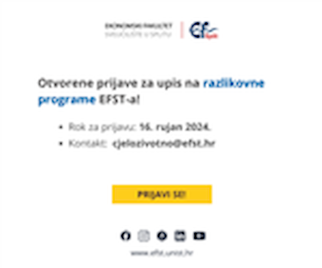 Otvorene su prijave na razlikovne programe EFST-a!